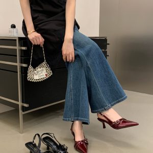 2026 Summer New French Style Pointed Toe Backless Sandals for Women Fashion Versatile Thin Heel Low Heel Shoes